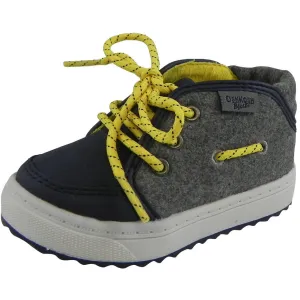 OshKosh Boy's Soft Felt Leather High Top Lace Up Sneakers Navy