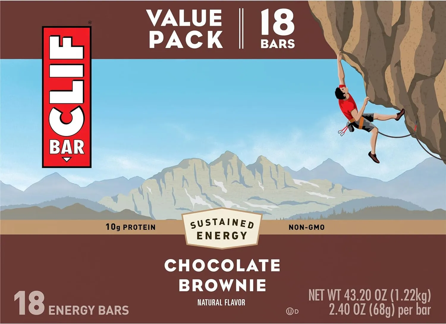 - Chocolate Brownie Flavor - Made with Organic Oats - 10G Protein - Non-Gmo - Plant Based - Energy Bars - 2.4 Oz. (18 Pack)