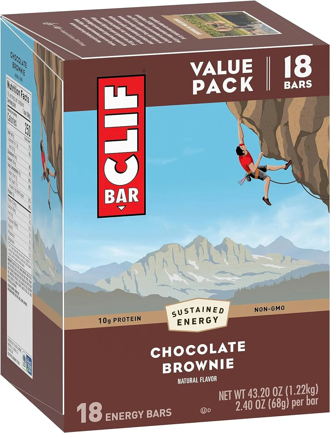 - Chocolate Brownie Flavor - Made with Organic Oats - 10G Protein - Non-Gmo - Plant Based - Energy Bars - 2.4 Oz. (18 Pack)