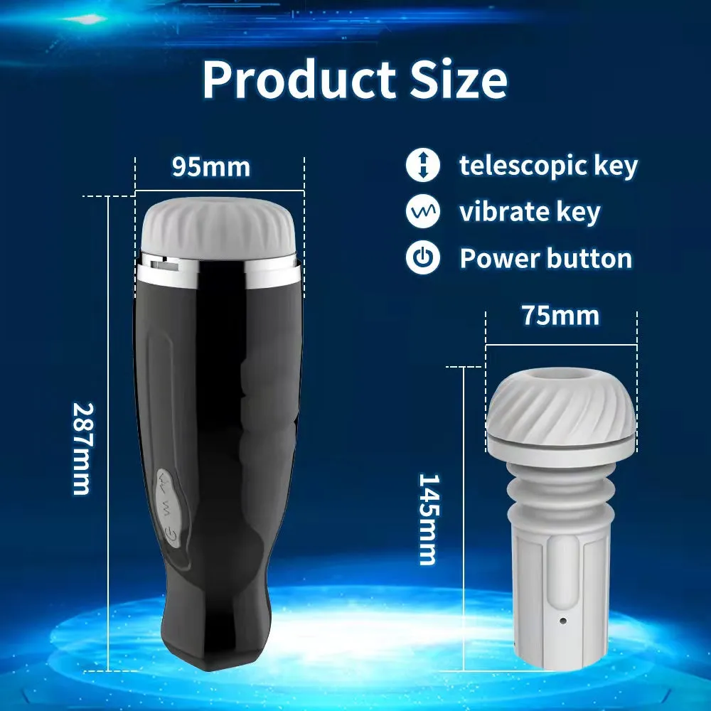 10 Vibration Telescopic Modes Male Masturbators Adult Vagina Masturbator Cup