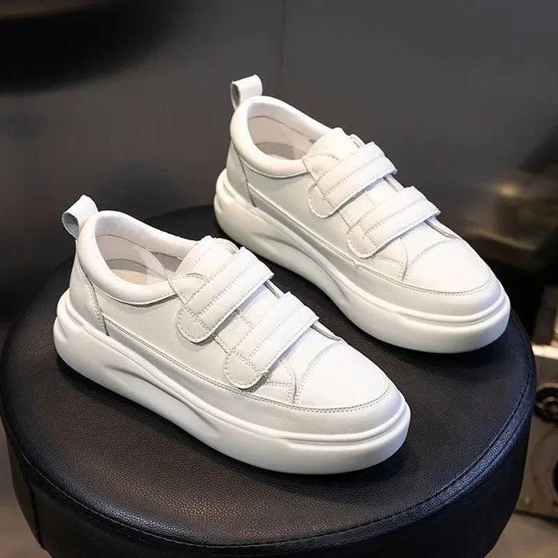 239 - Women's Casual Shoes - Leather Platform Sneakers