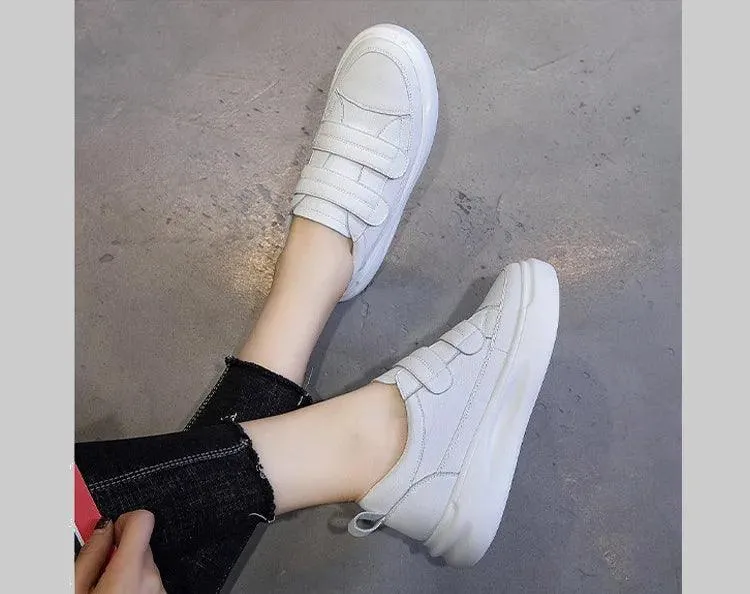 239 - Women's Casual Shoes - Leather Platform Sneakers