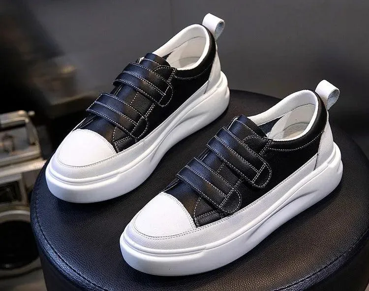 239 - Women's Casual Shoes - Leather Platform Sneakers