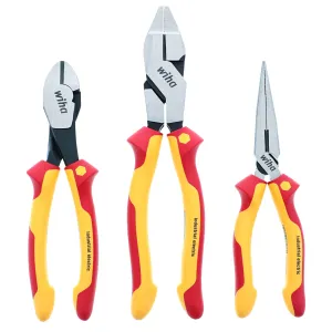 3 Piece Insulated Industrial Grip Pliers and Cutters Set