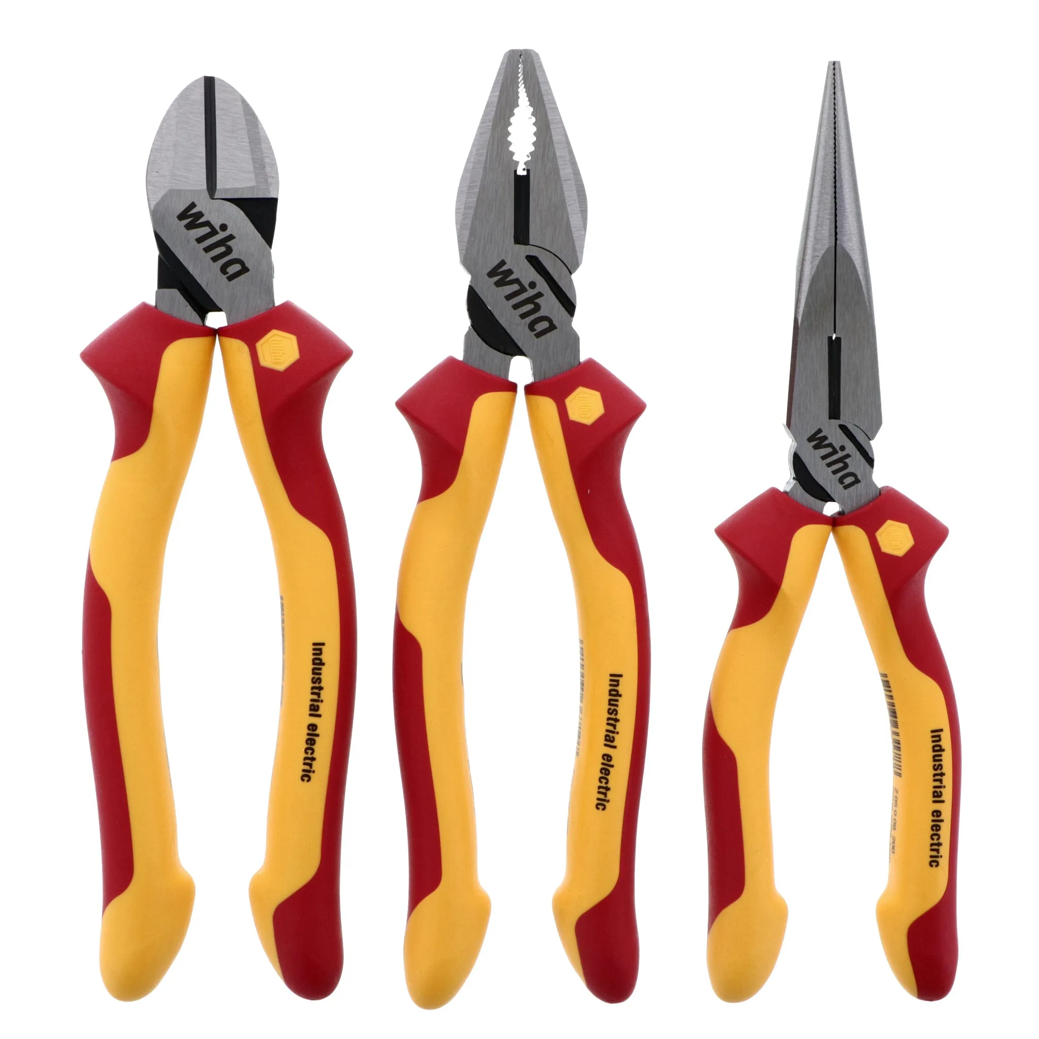 3 Piece Insulated Industrial Pliers-Cutters Set