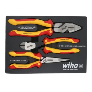 3 Piece Insulated Pliers and Cutters Tray Set