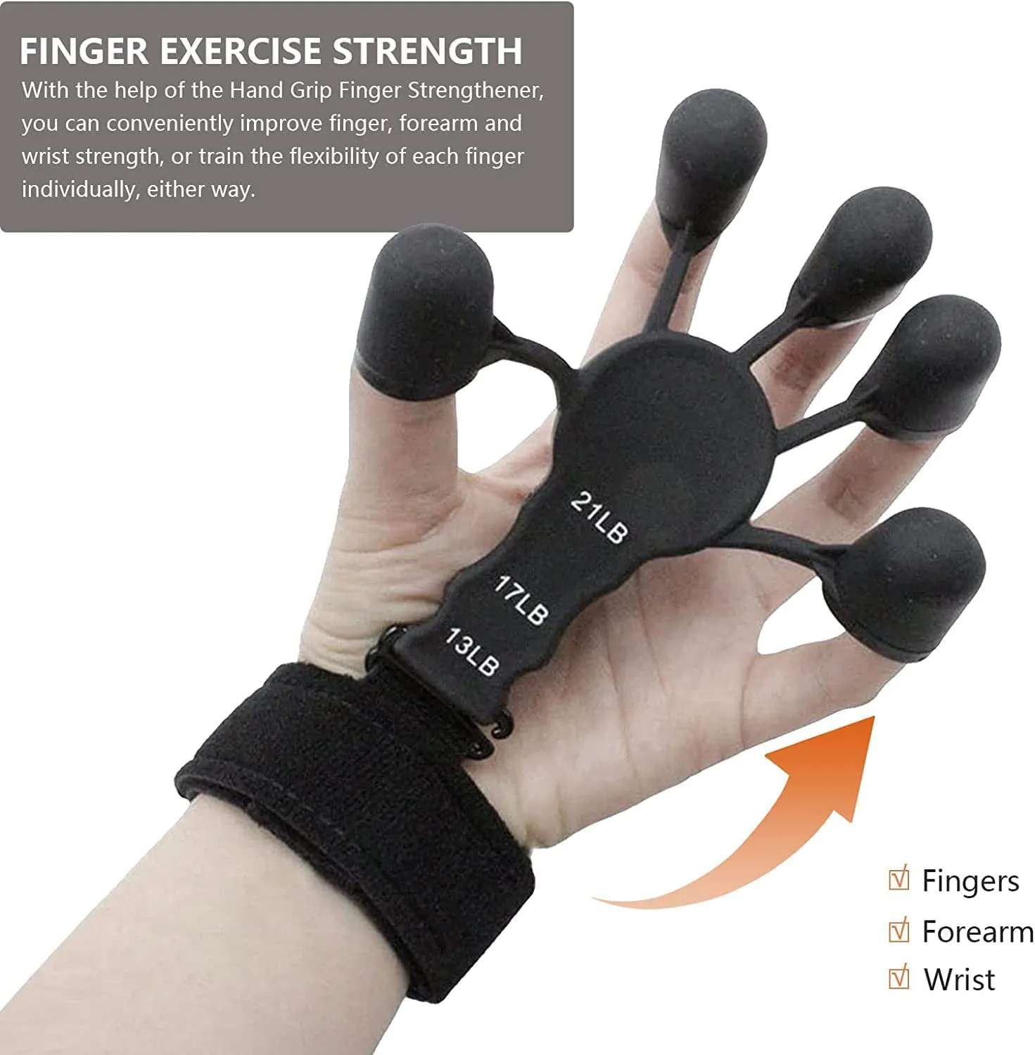 3 Resistant Level Finger Exerciser Finger Strengthener