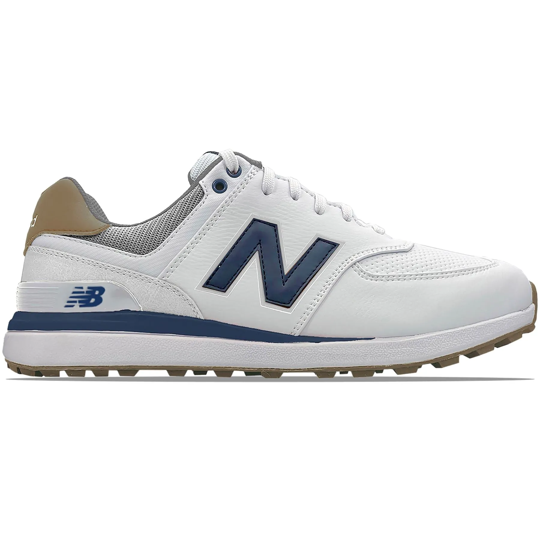 574 Greens V2 Spikeless Golf Shoes White/Navy - AW24