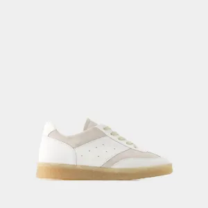 6 Court Sneakers - MM6 Maison Margiela - Leather - White