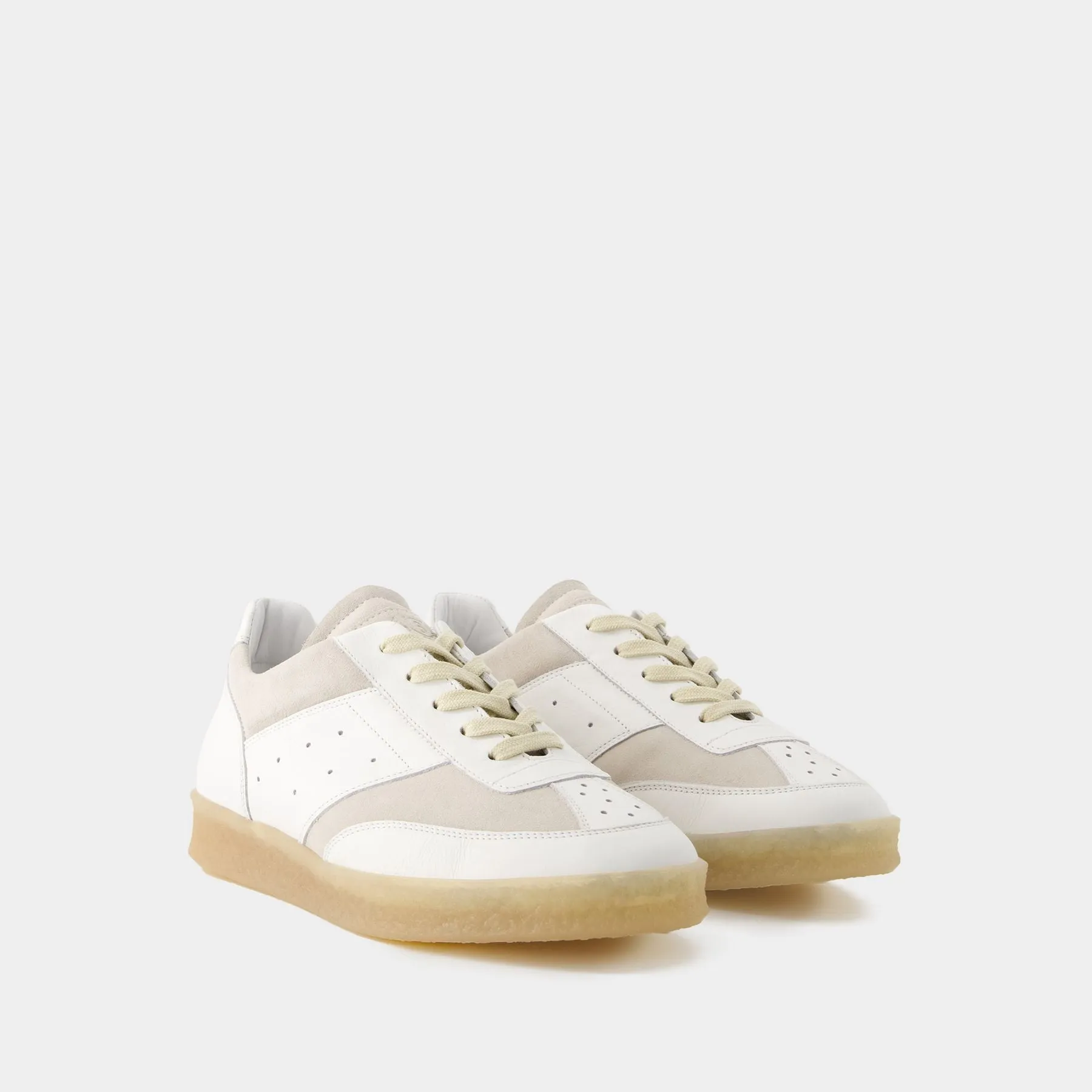 6 Court Sneakers - MM6 Maison Margiela - Leather - White