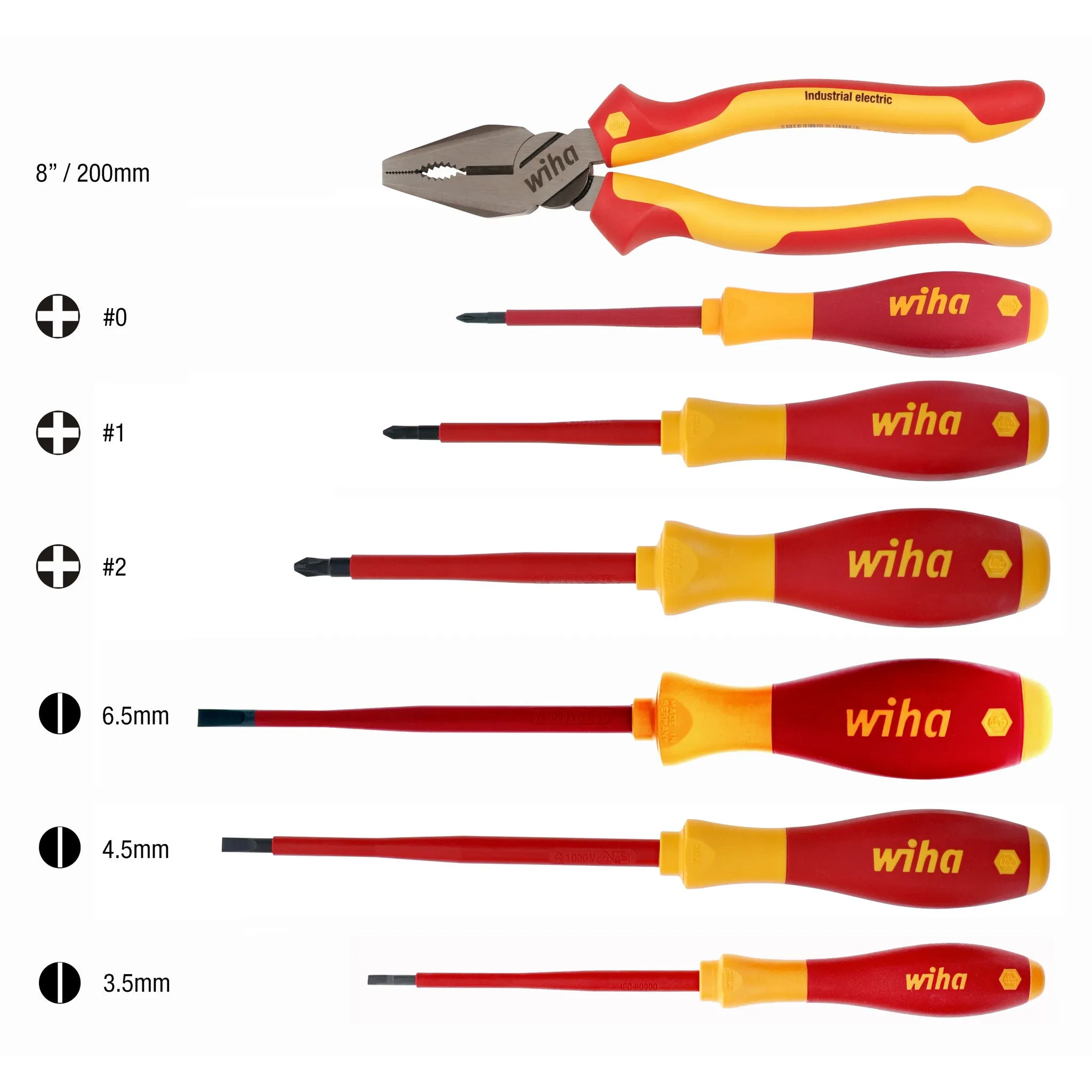 7 Piece Insulated Lineman's Pliers and Screwdriver Set