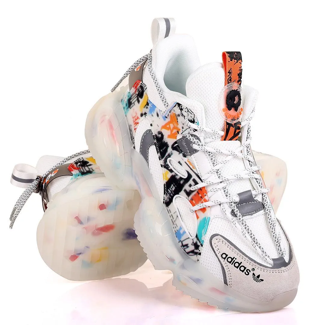 AD Super Star Suprskaa White With Multi-Coloured Side Designed Sneakers