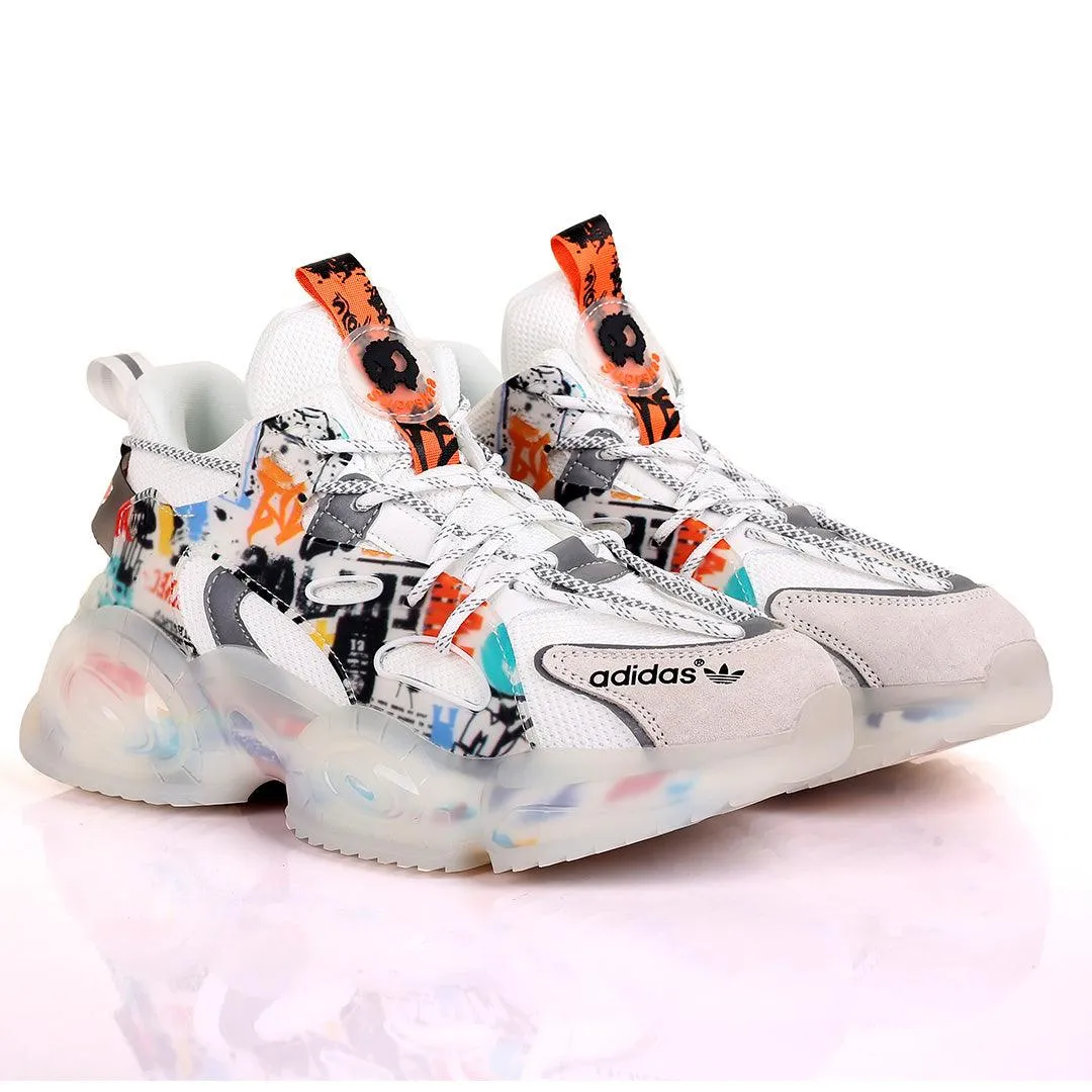 AD Super Star Suprskaa White With Multi-Coloured Side Designed Sneakers