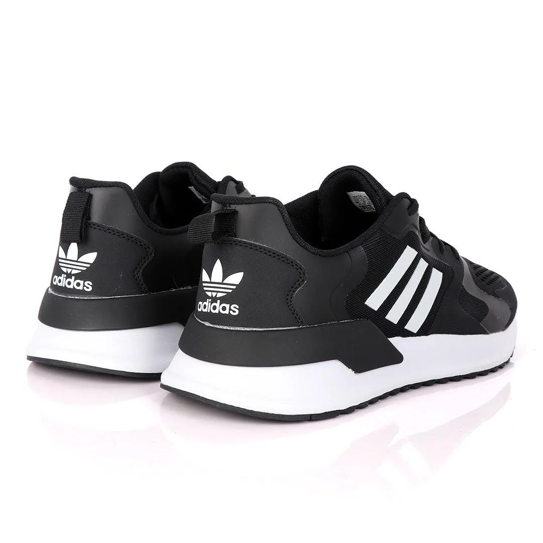 AD X_PLR Brand 3 White Stripes Black Sneakers