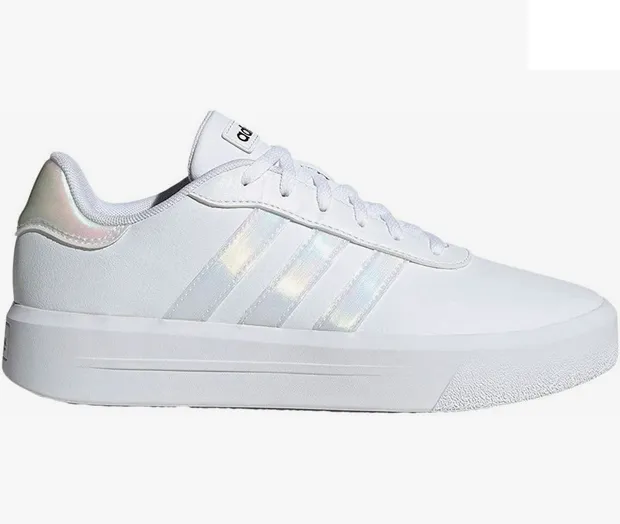 Adidas sneakers da donna con zeppa Court Platorm H06299 white