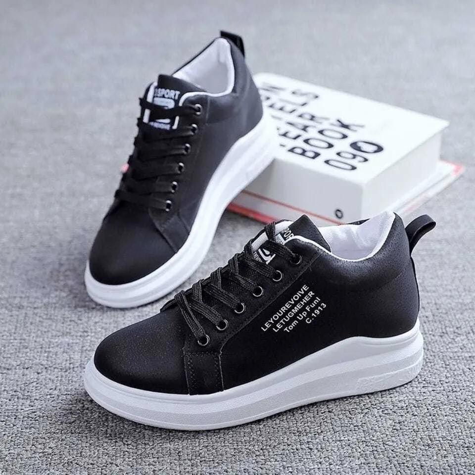 All-match Thick-soled And Velvet Sneakers Thickened Warm Daddy Shoes