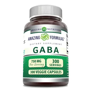 Amazing Formulas GABA | 750 Mg | 300 Veggie Capsules