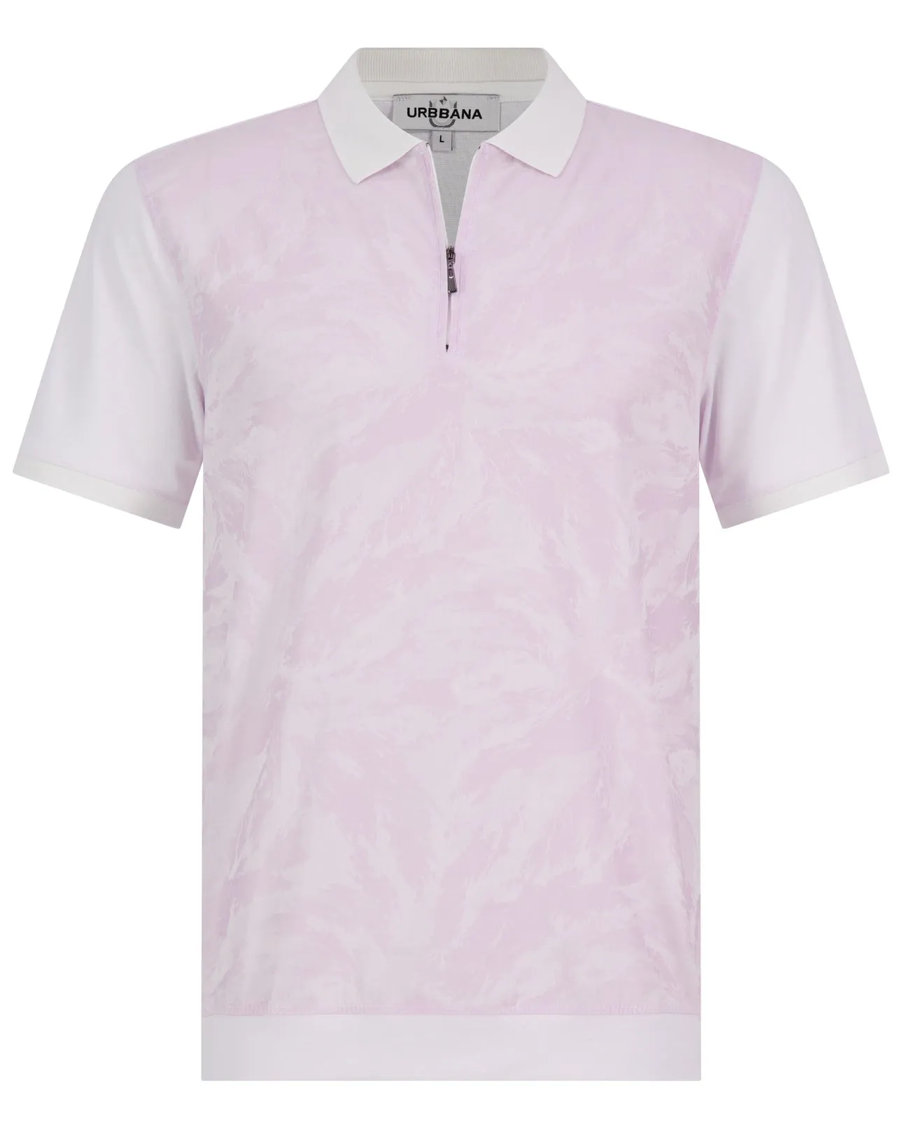 Athens Jacquard Polo - White & Mauve