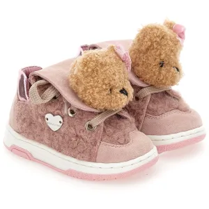 Baby Girls Pink Teddy Trainer