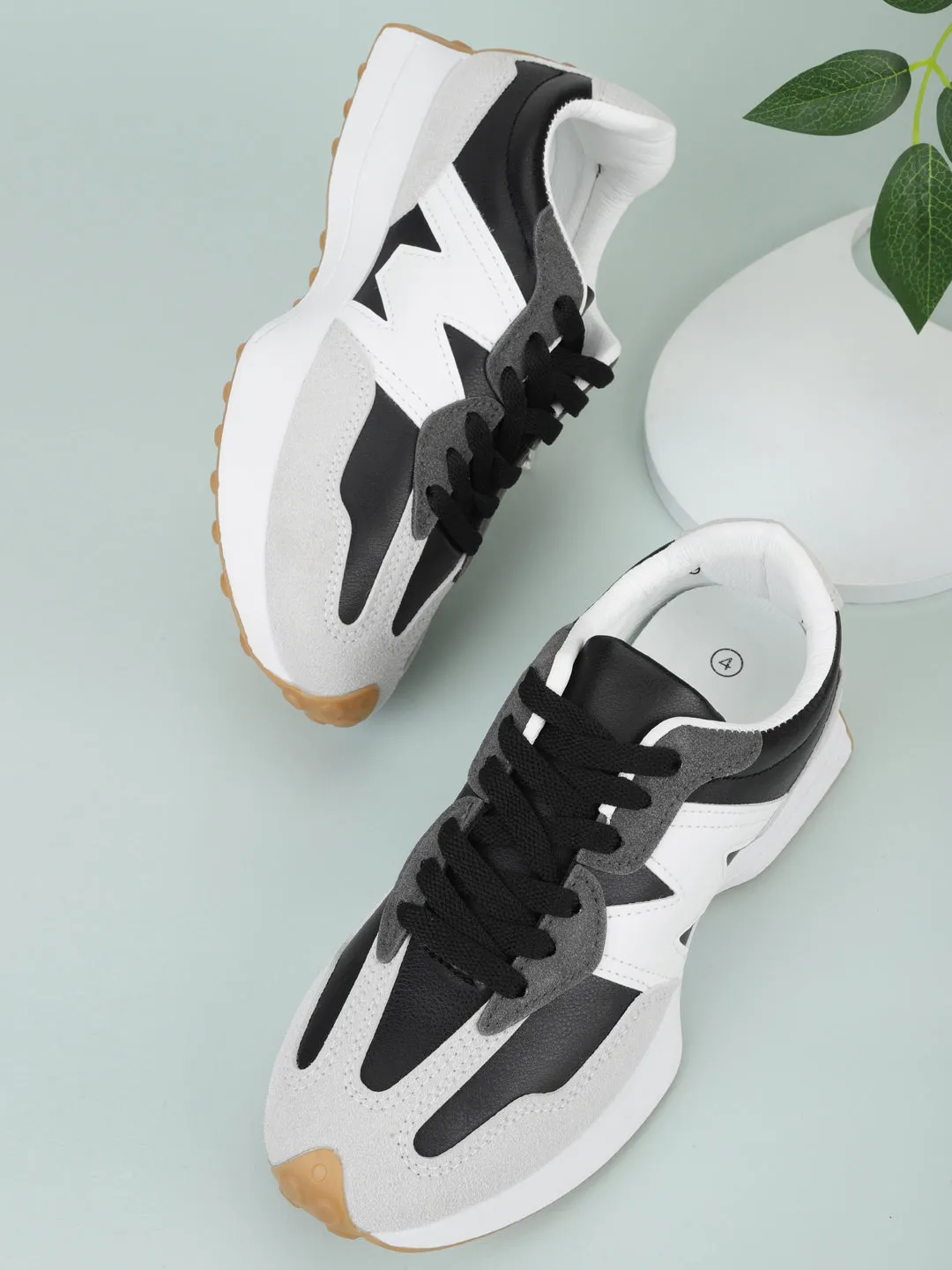 Black PU Chunky Sneakers (TC-MT1-BLK)