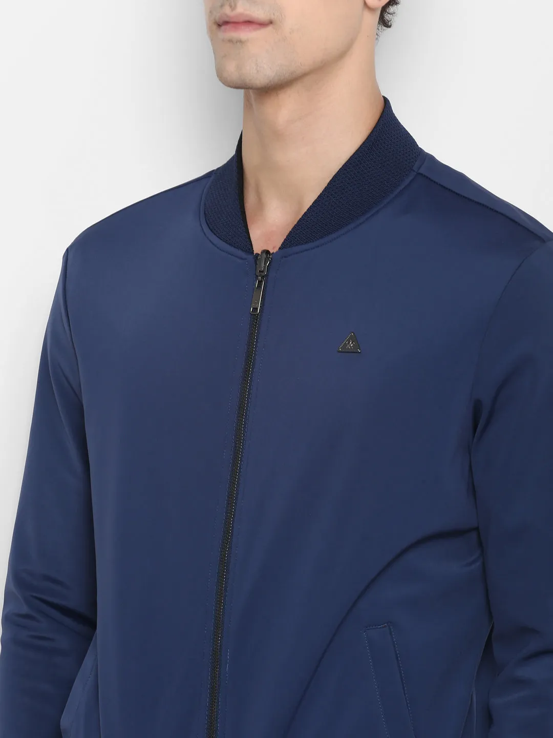 Blue Solid Reversible Windcheater