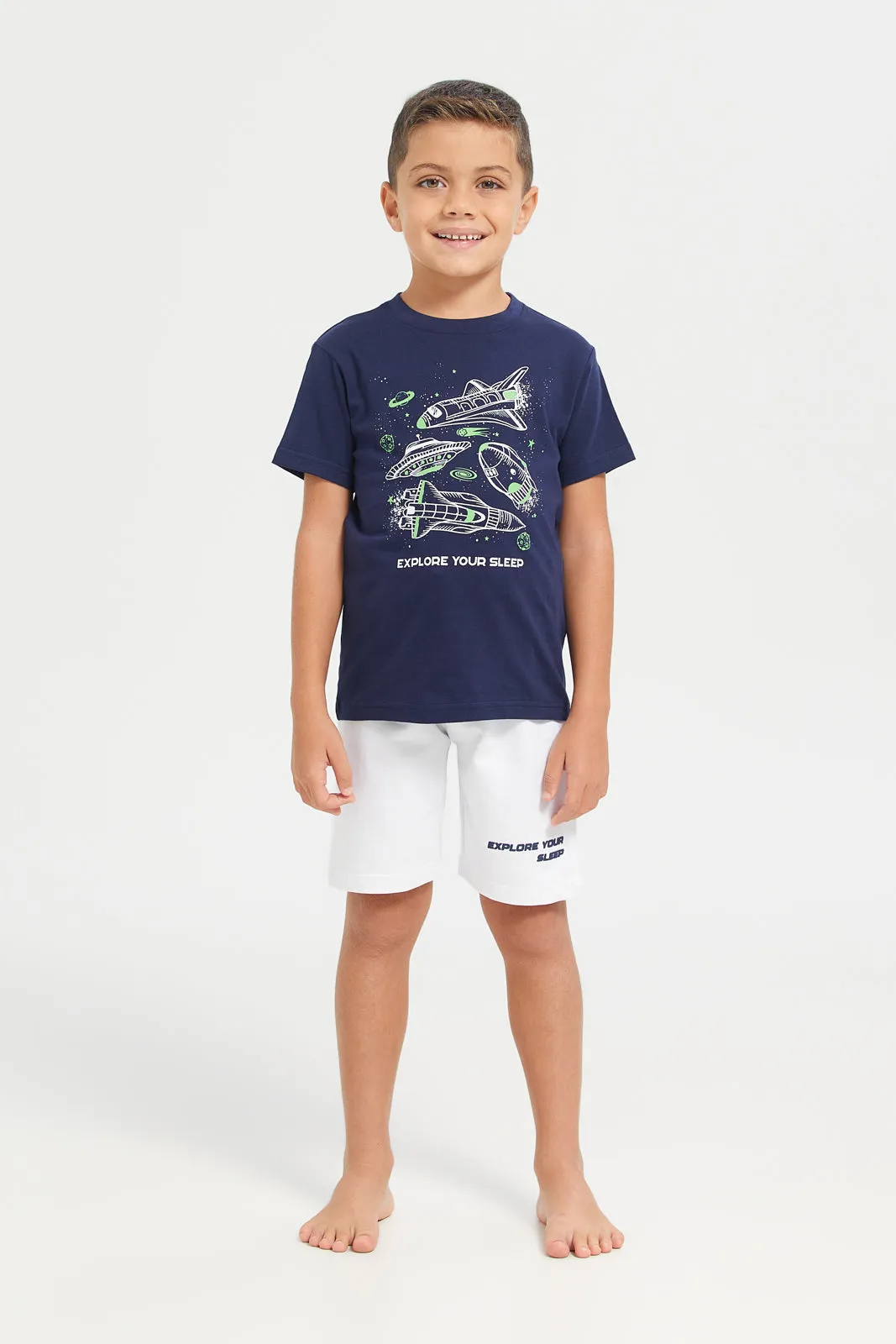 Boys Navy & White Casual Set (2 Piece)