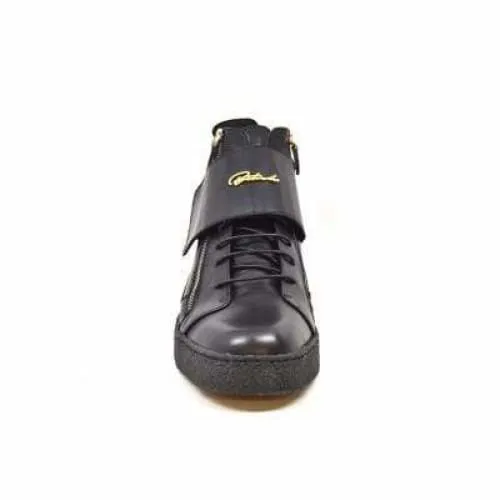 British Walkers Empire Men's Black Leather Crepe Sole High Tops