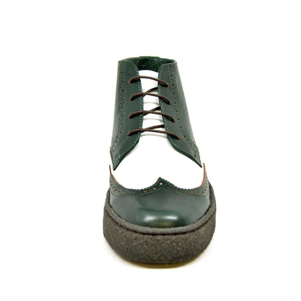 British Walkers Men's Wingtip Green & White Leather