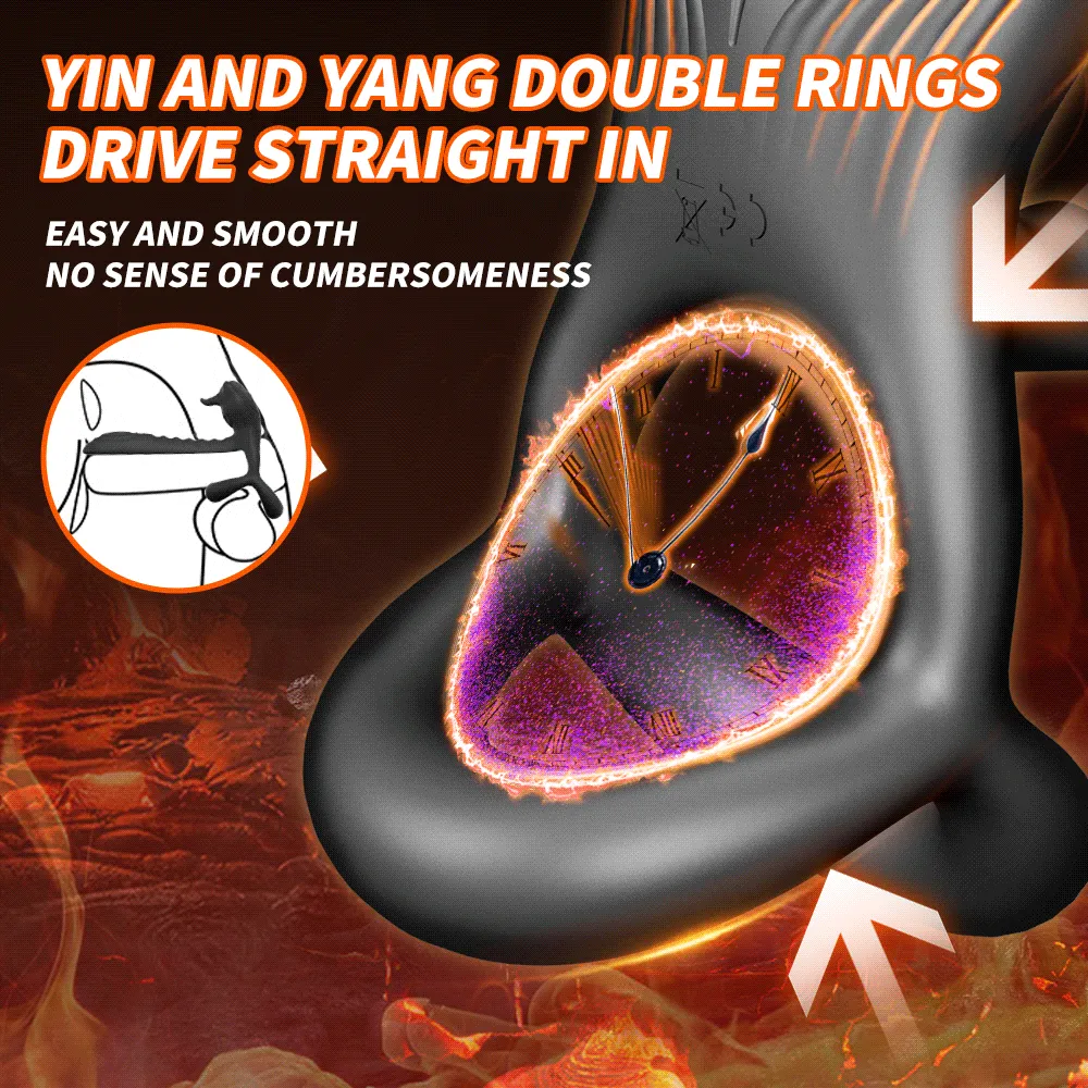 Bull Cock Ring - Double Penetration Cock and Ball Ring - 12 Vibration Modes