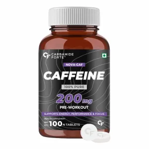 Carbamide Forte Caffeine 200mg Tablets for Men & Women |Pre-Workout Supplement - 100 Veg Tablets