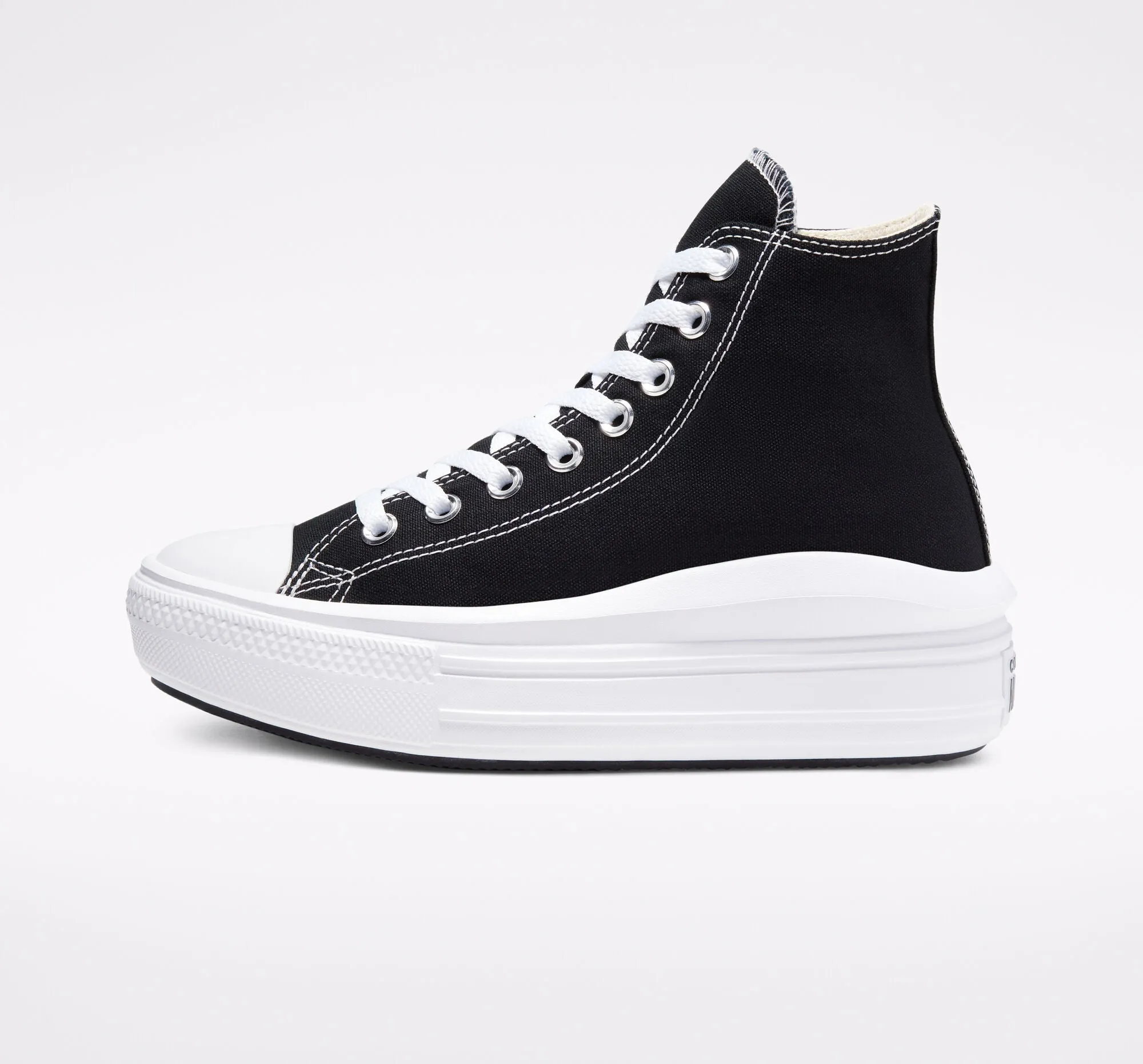 Converse scarpa sneakers da donna Chuck Taylor All Star Move alta alla caviglia 568497C nero bianco