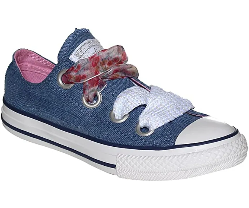 Converse scarpa sneakers in tela bassa CTAS Big Eyelet OX 660973C blu chiaro