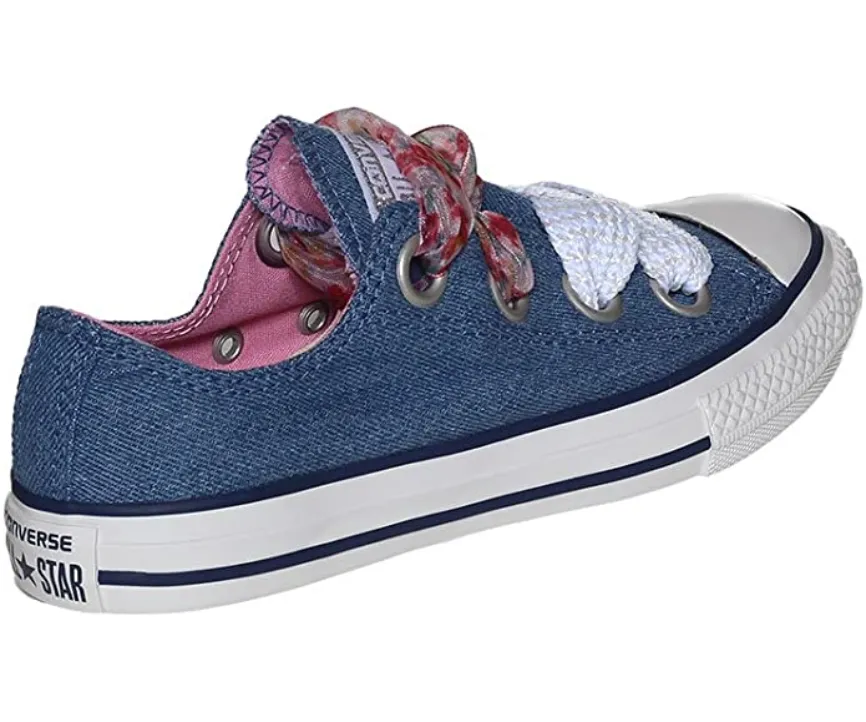 Converse scarpa sneakers in tela bassa CTAS Big Eyelet OX 660973C blu chiaro