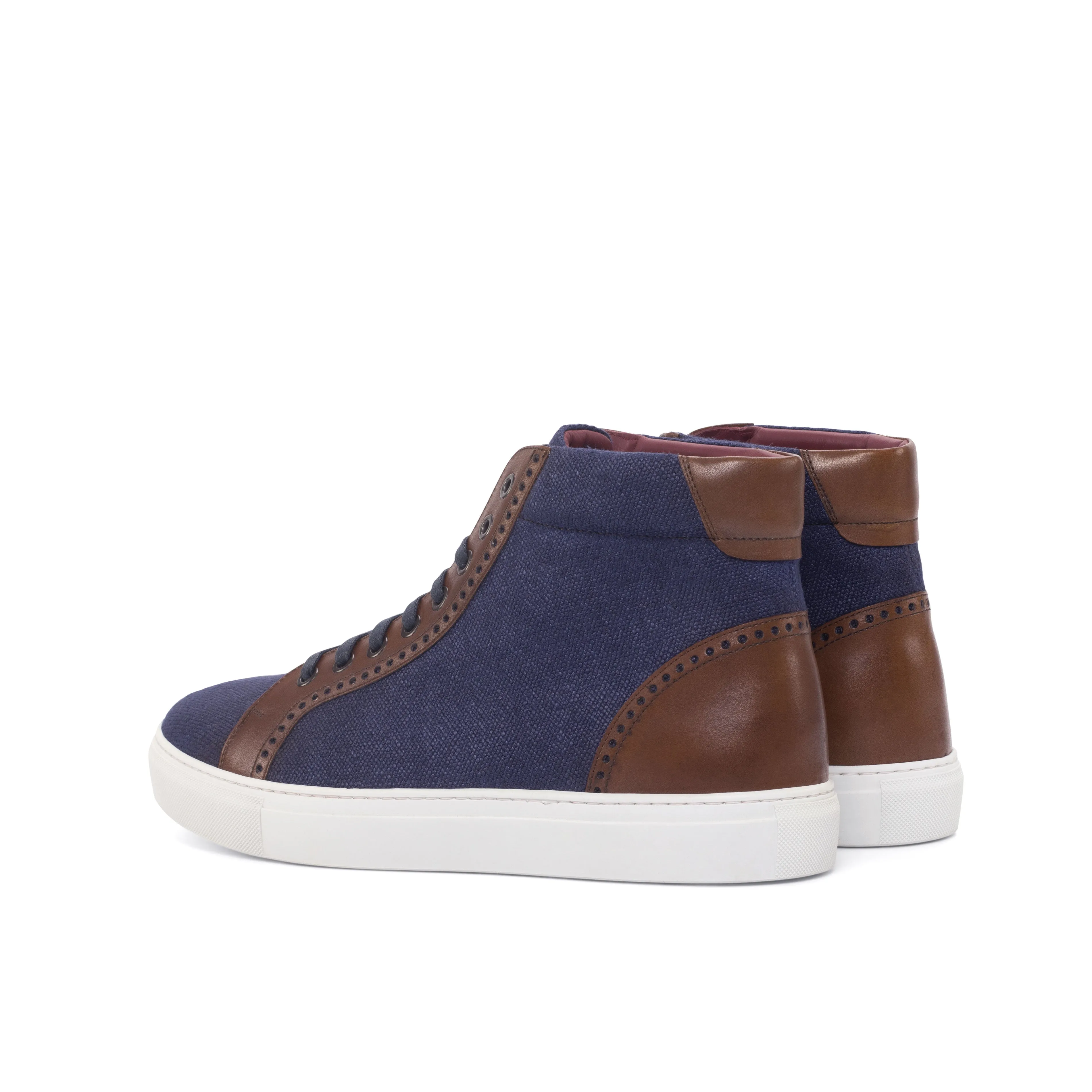 DapperFam Cadenza in Navy Men's Linen High Kicks