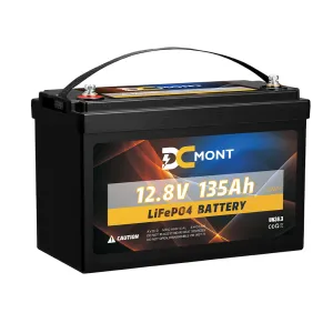 DC MONT 12V 135Ah Lithium Battery LiFePO4 Phosphate Deep Cycle Rechargeable