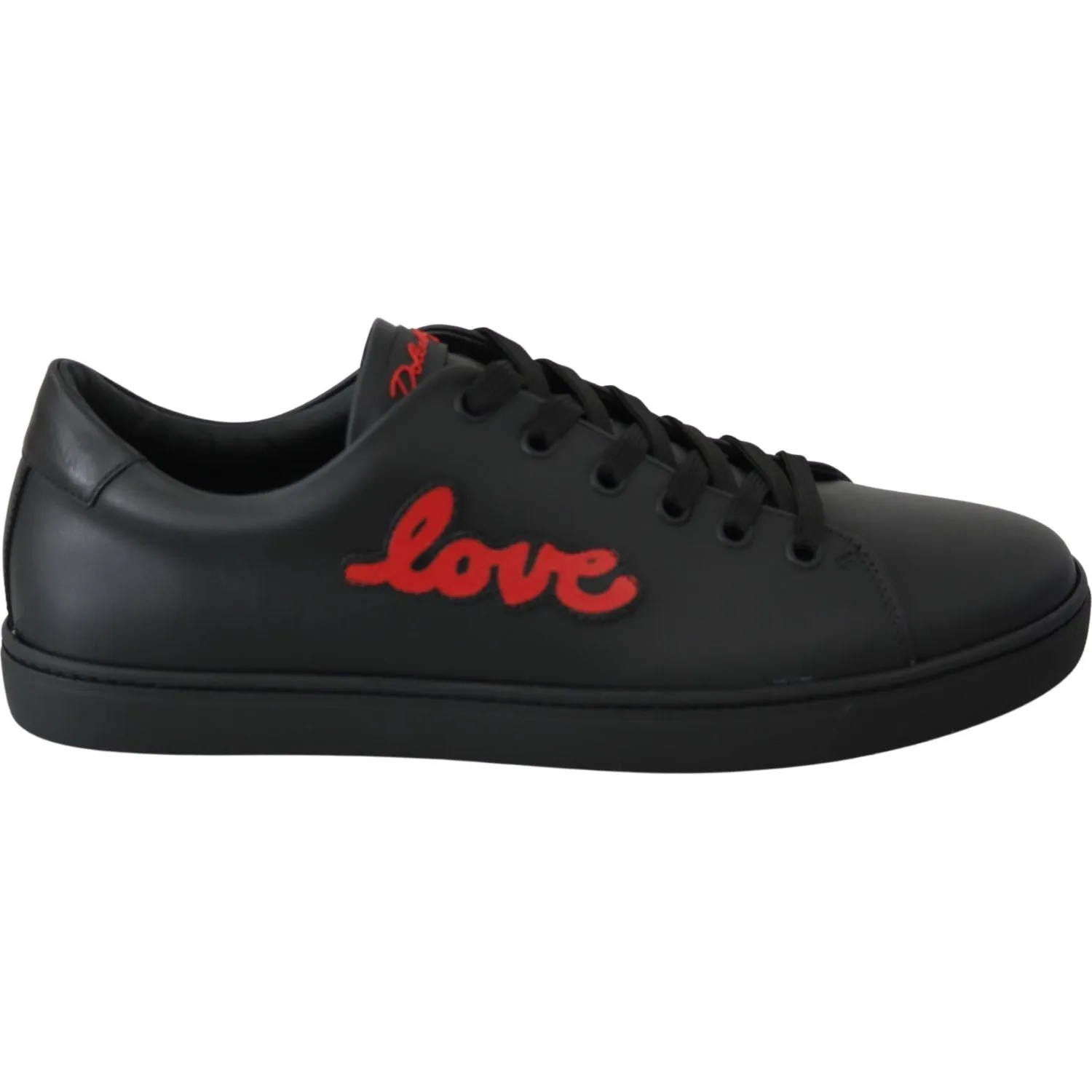 Dolce & Gabbana Elegant Leather Sneakers with Red Accents