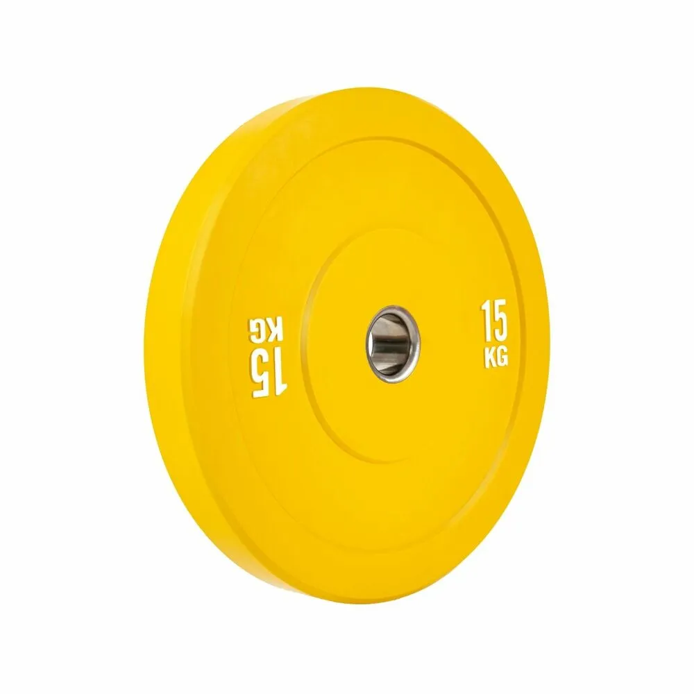 Durable Rubber Coated Bumper Plate 15KG Yellow Verpeak