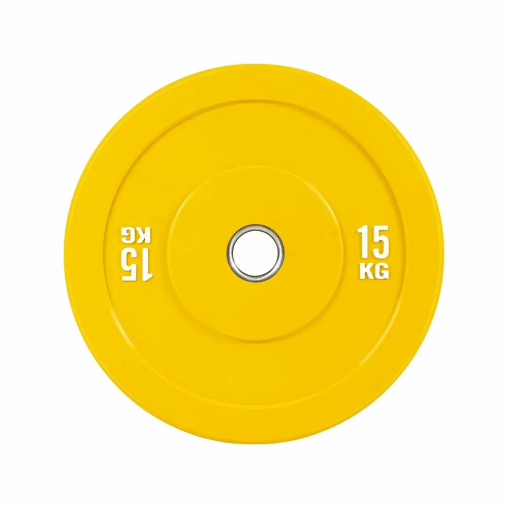 Durable Rubber Coated Bumper Plate 15KG Yellow Verpeak