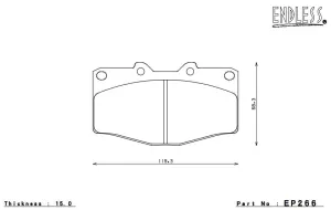 ENDLESS EP266MA45B Front brake pads TOYOTA HILUX SURF LN130G/LN130W/LN131V