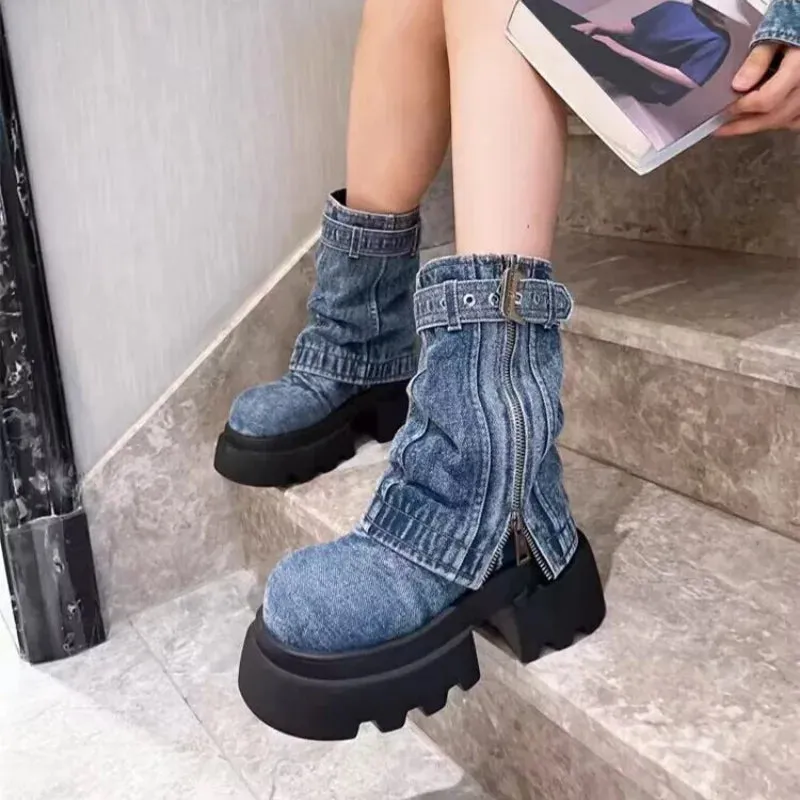 Fashion Fusion Denim Boots