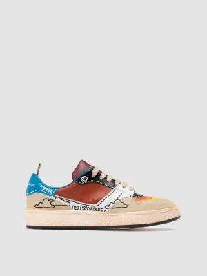 FEMME NEO PSYCHEDELIC SUN 241 - Multicolour Leather and Suede Low Top Sneakers