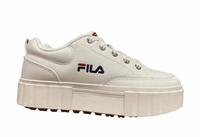 Fila scarpa sneakers in pelle con zeppa da donna Sandblast  1011035.1FG bianco