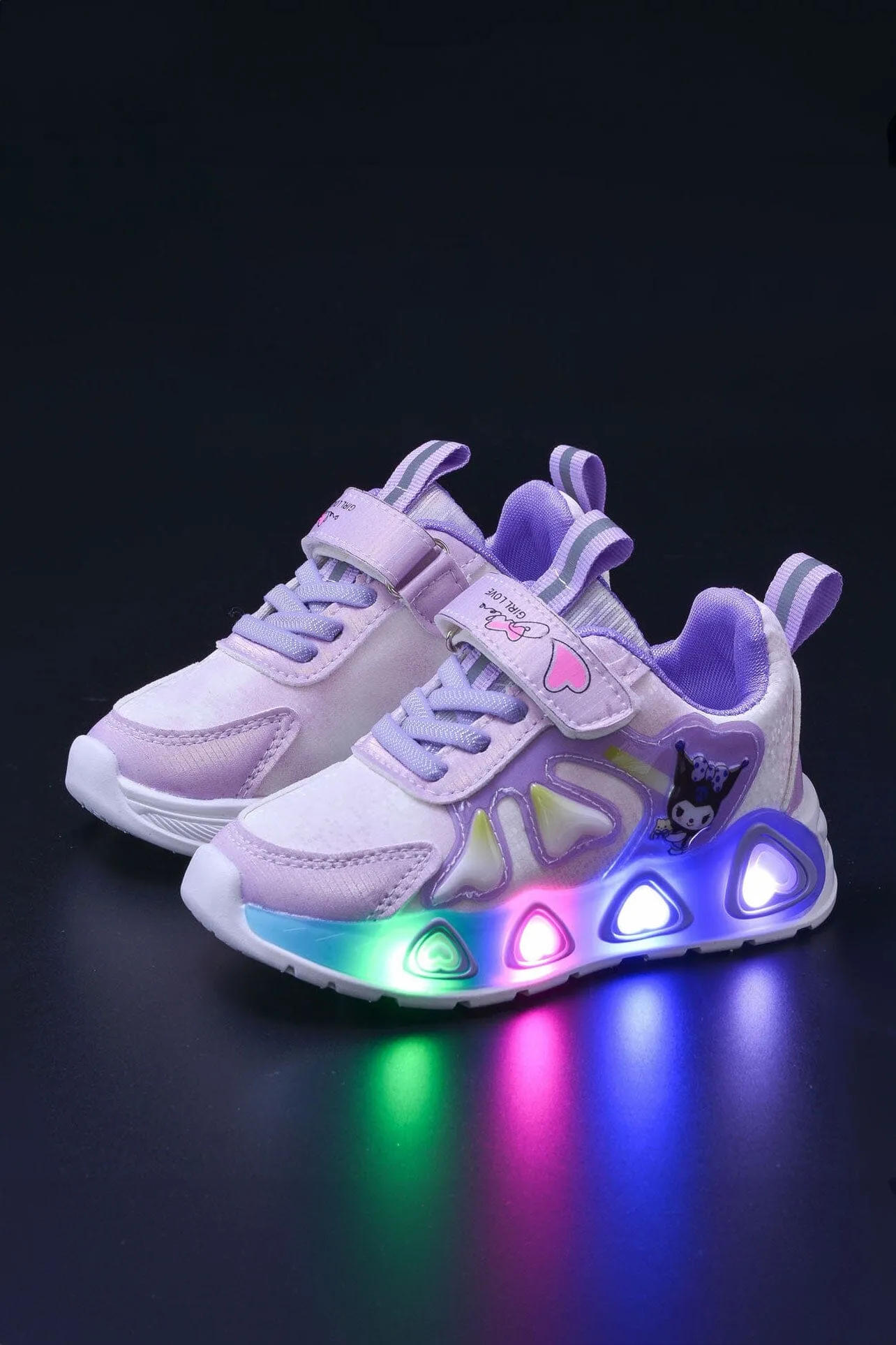 Girl's Cartoon Design LED Light-Up Sneakers