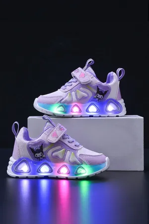 Girl's Cartoon Design LED Light-Up Sneakers