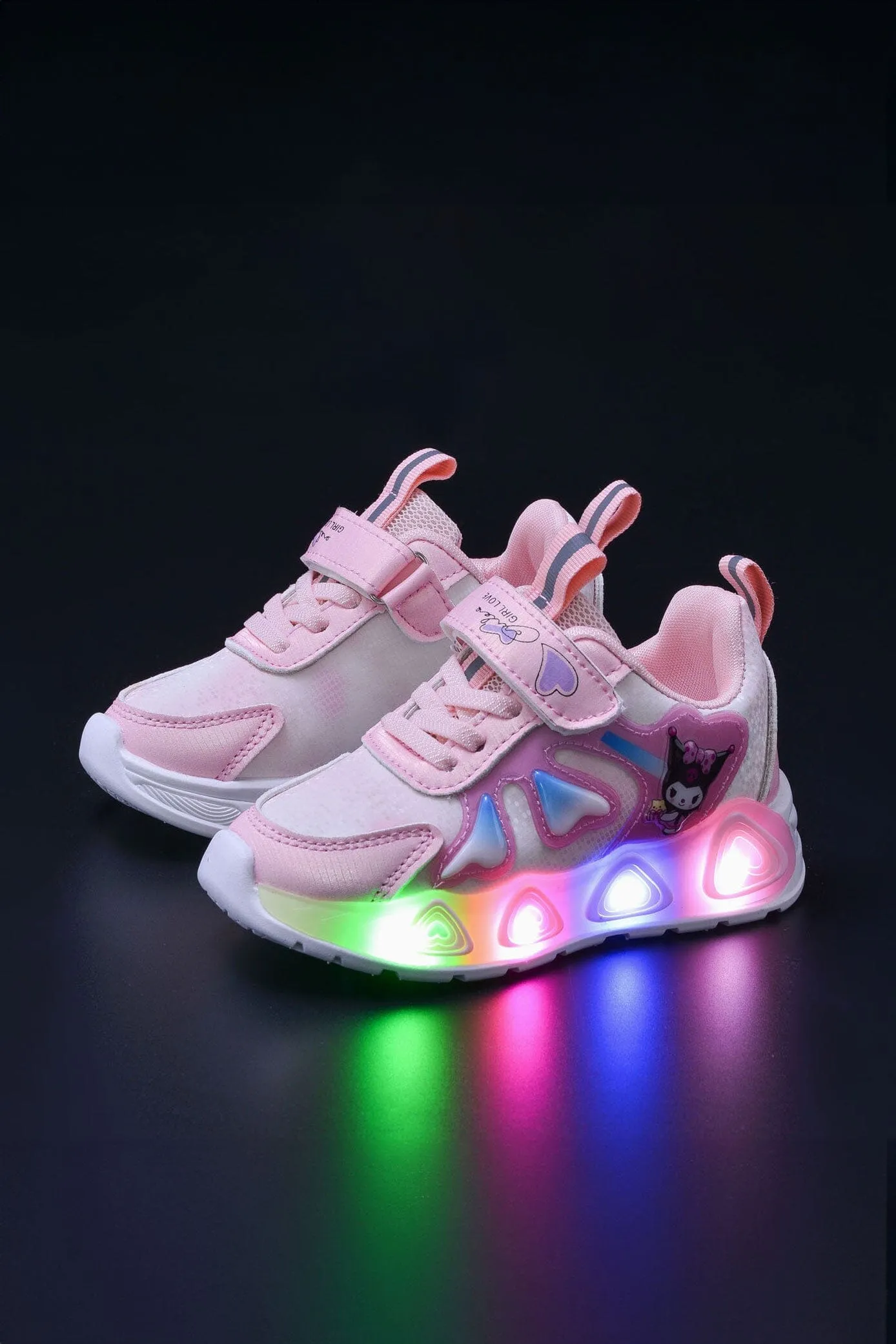 Girl's Cartoon Design LED Light-Up Sneakers