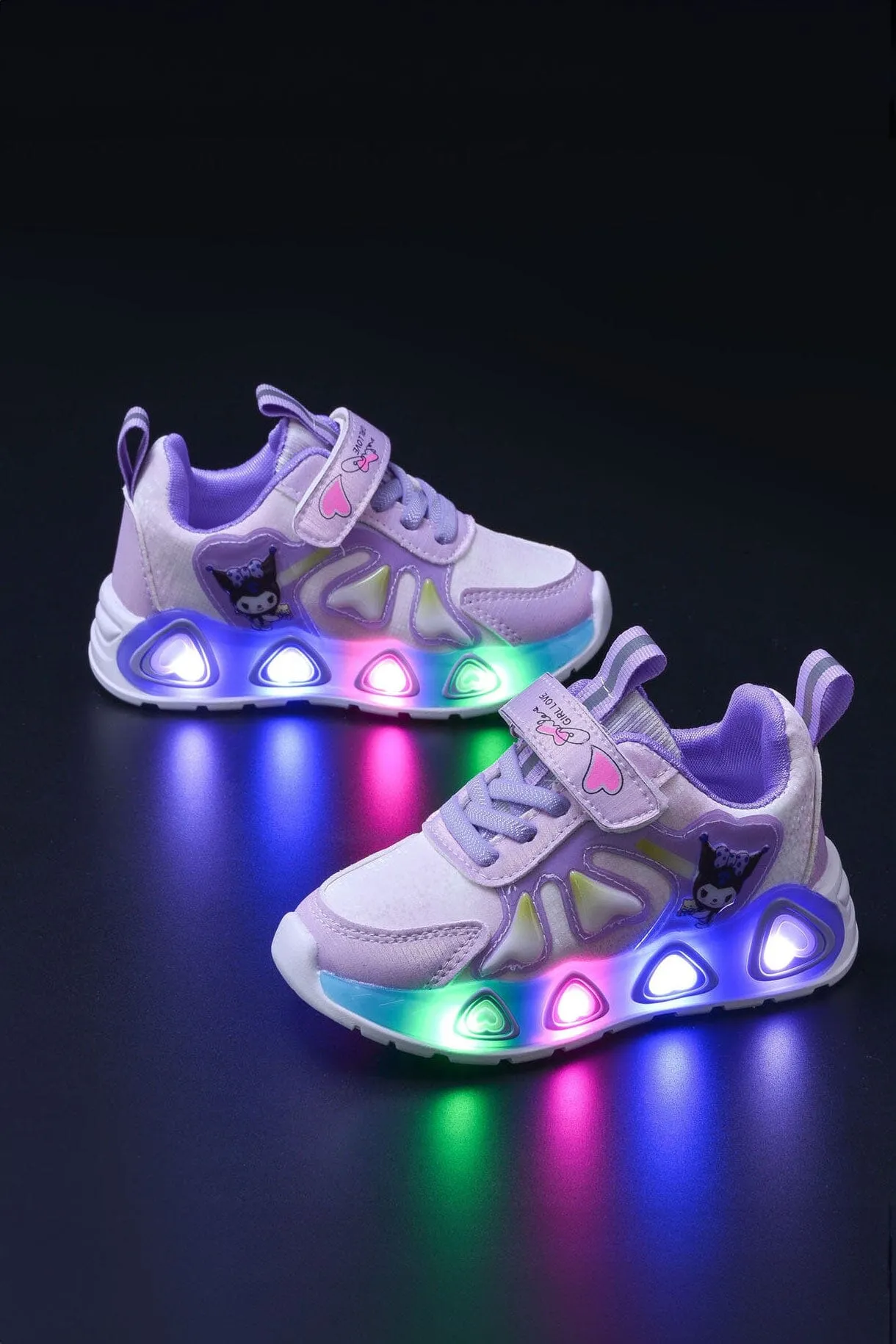 Girl's Cartoon Design LED Light-Up Sneakers