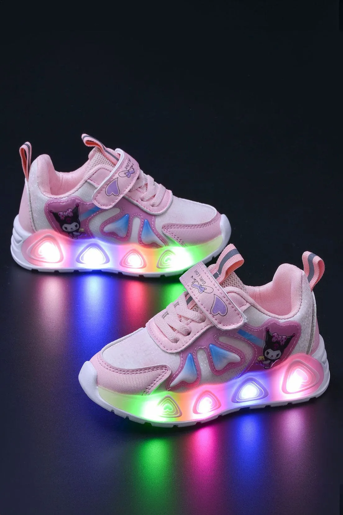 Girl's Cartoon Design LED Light-Up Sneakers