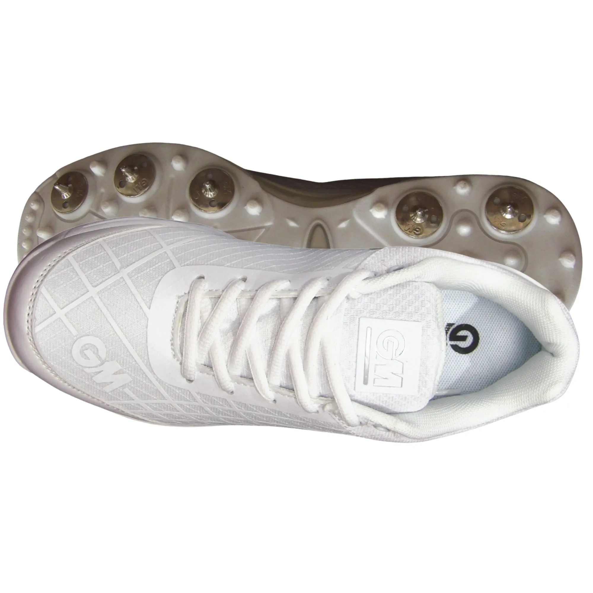 GM Shoes, Icon All-Rounder Cricket Shoes With Spike White