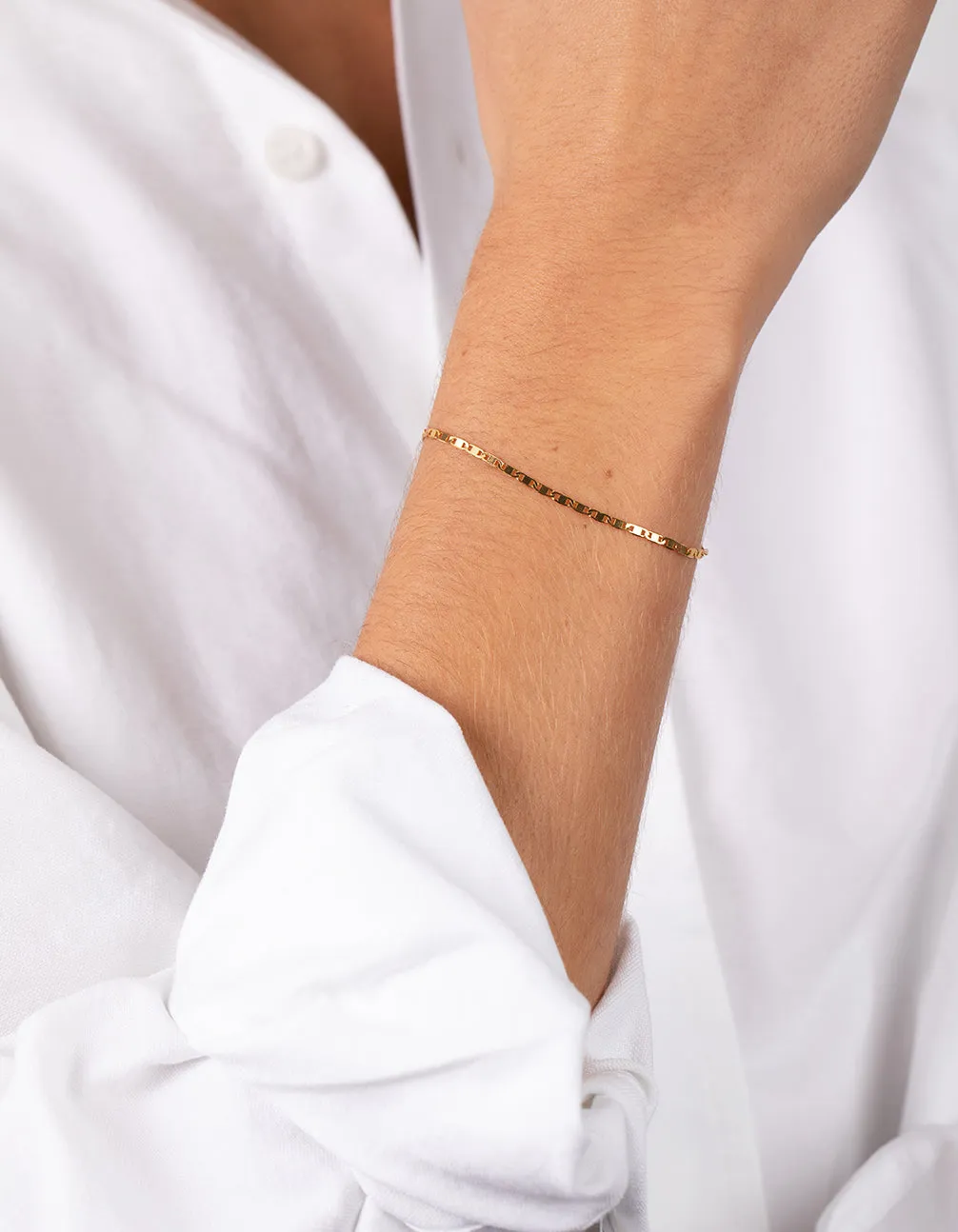 Gold Plated Sterling Silver Bead Chain Anklet