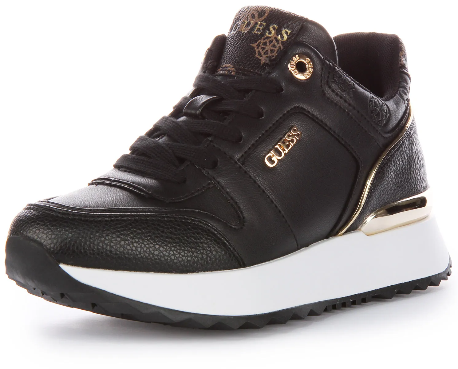 Guess Kaddy Peony Logo In Black Gold For Women